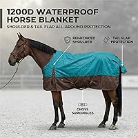 Vista 10 de 1200Denier - Manta impermeable y transpirable para caballo (63.8 in), color azul