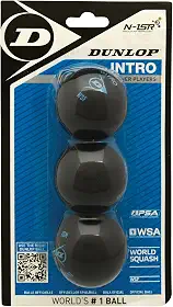 DUNLOP Bolas de squash Intro Blue, para iniciantes e jogadores de hobby – Velocidade rápida