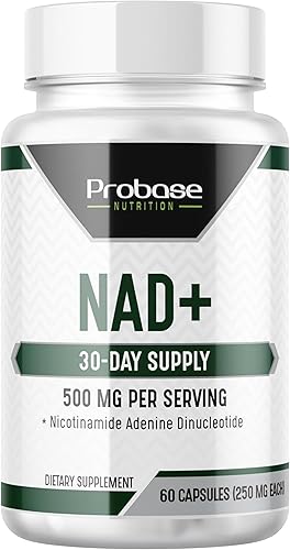 Probase Nutrition Suplemento NAD 500 mg de alta potencia 30 días de suministro NAD Maximizer similar a nicotinamida ribósido vegano sin OMG probado