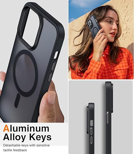 Miniatura 6 de Meifigno Magic Mag Series - Funda diseñada para iPhone 14 Pro, protección de grado militar y compatible con MagSafe, parte trasera mate translúcida