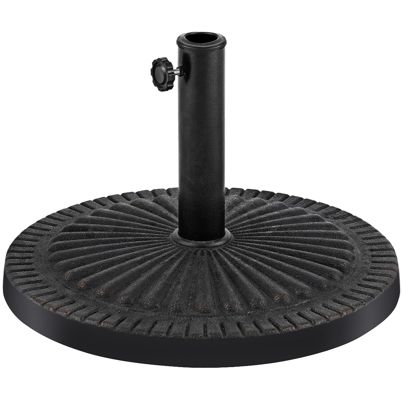 COSTWAY Stojak na parasol przeciwsłoneczny Ø 49 cm, stojak na parasole z żywicy syntetycznej, okrągły stojak na parasole balkonowe, stojak na parasole rynkowe, stojak na parasole 38/48 mm