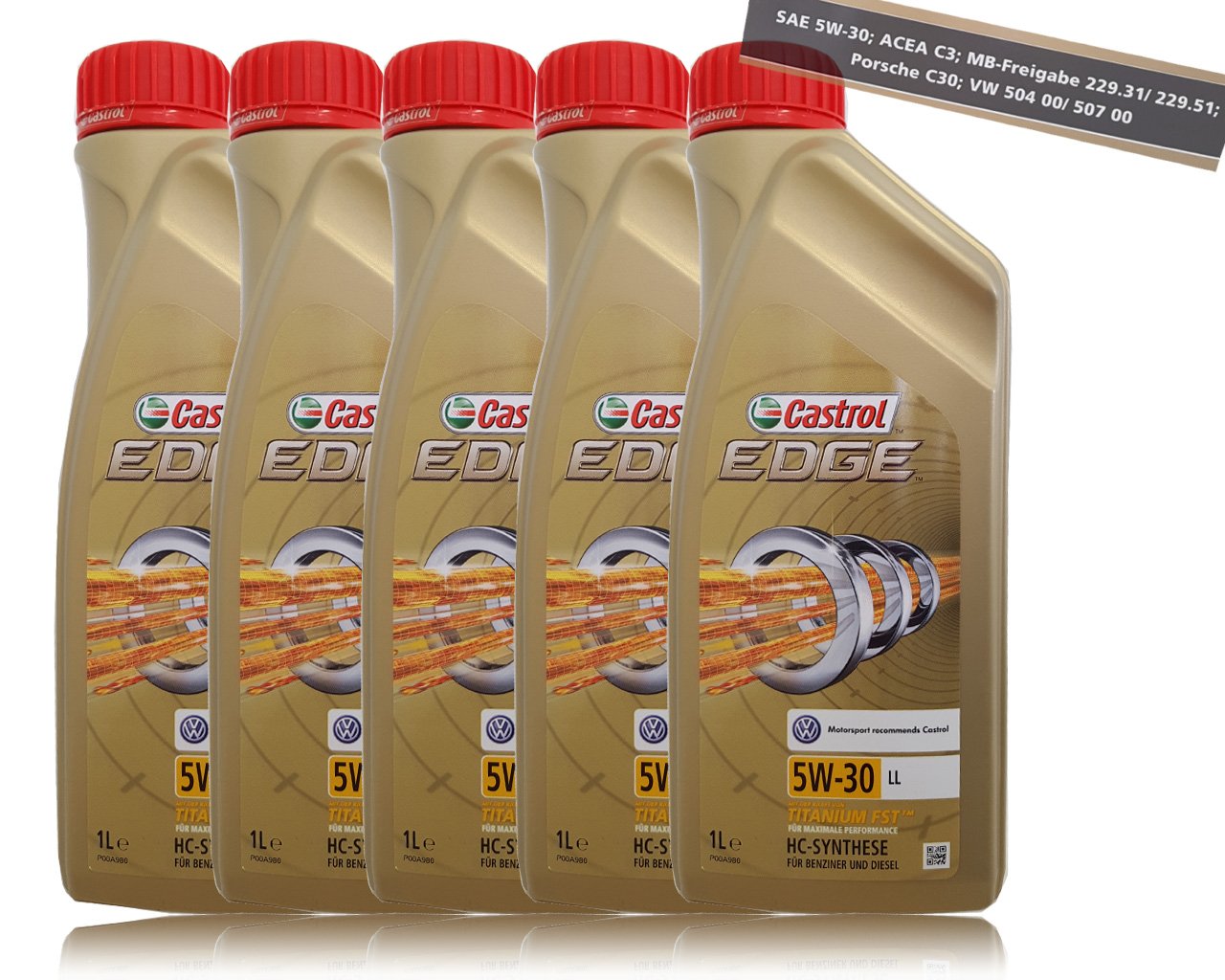 Castrol 57420 EDGE, olio per motore Titanium FST, 5W-30 LL