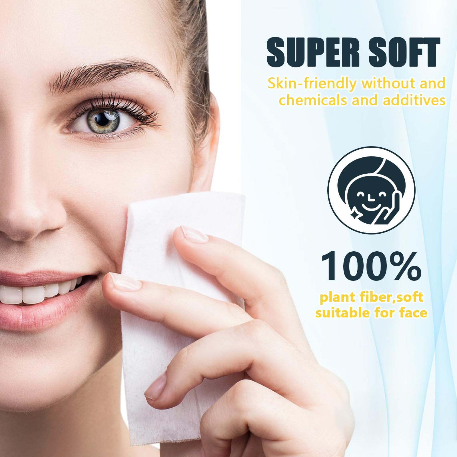Sprasowane Ręczniki,Ultra Miękki Jednorazowy Ręcznik do Twarzy,Grubsza Compressed Towel,Przenośne Kompaktowe Waciki Bawełniane do Demakijażu,Wrażliwa Skóra,Skincare,Podróż(100 Sztuk Niebieski)