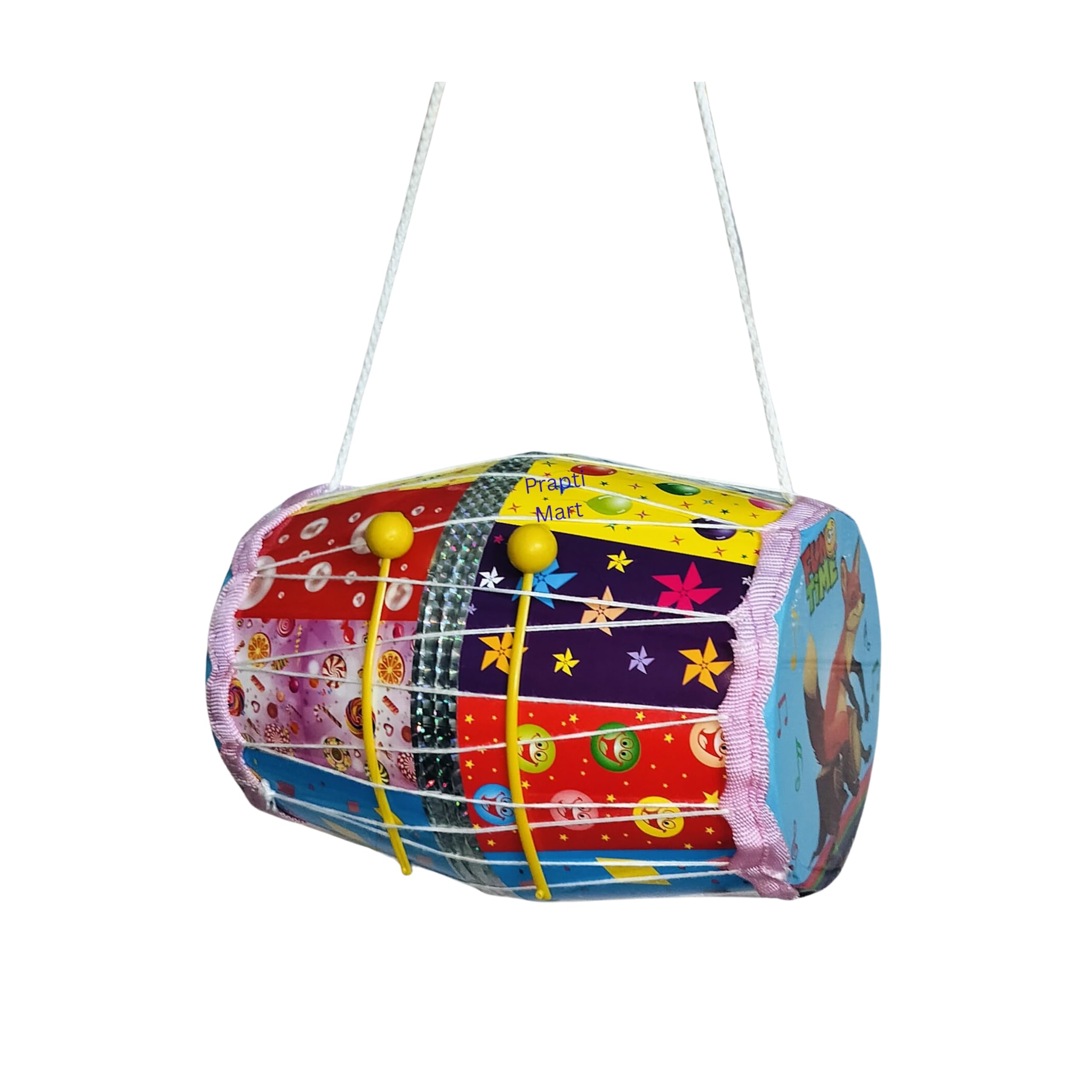 Atishay Retail Kids Musical Dholak Toys with 2 Sticks for kids | Indoor & Outdoor Games | Perfect for Kids | Dholak Drum Toys | Multi-Colour | Age 6 Month-4 Years | Medium Size-image-42