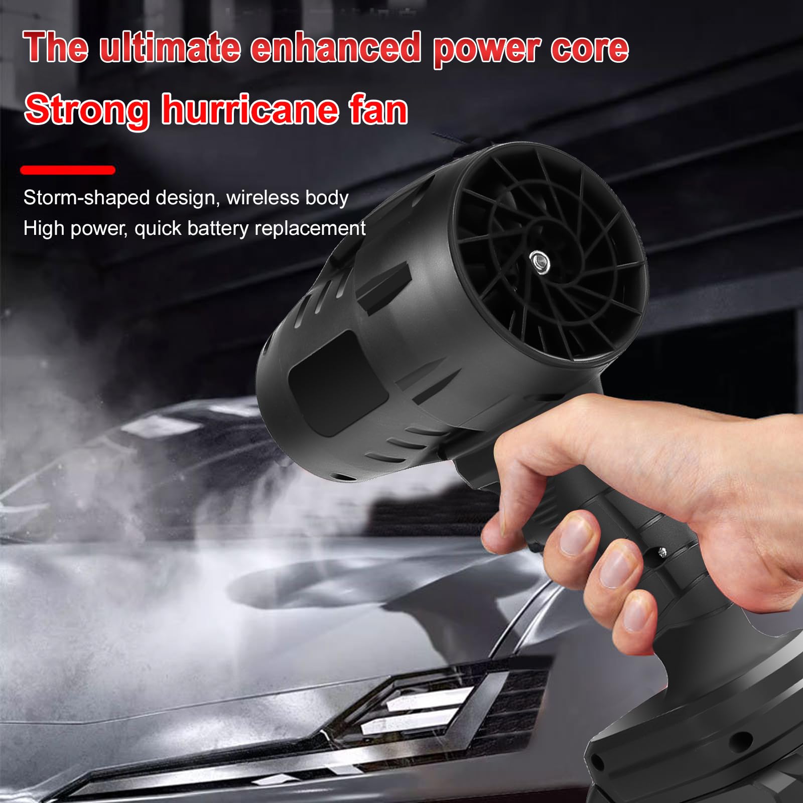 Turbo bezprzewodowa dmuchawa do liści, 35000 obr./min Potężna przenośna dmuchawa powietrza Mini ręczna dmuchawa Turbo z baterią 1300 mah, suszarka samochodowa do ogrodu, samochodu, patio