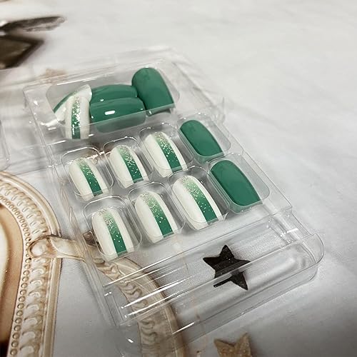 Miniatura 41 de Uñas postizas largas cuadradas a presión, color morado, color liso, diseño de diamantes de imitación, uñas postizas brillantes de cobertura completa