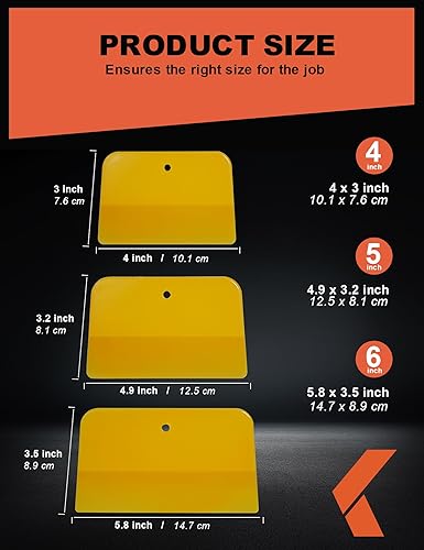 Miniatura 2 de Esparcidores de relleno de cuerpo (3 tamaños, 15 piezas)  Esparcidor de plástico reutilizable amarillo para rellenos automotrices, masillas,