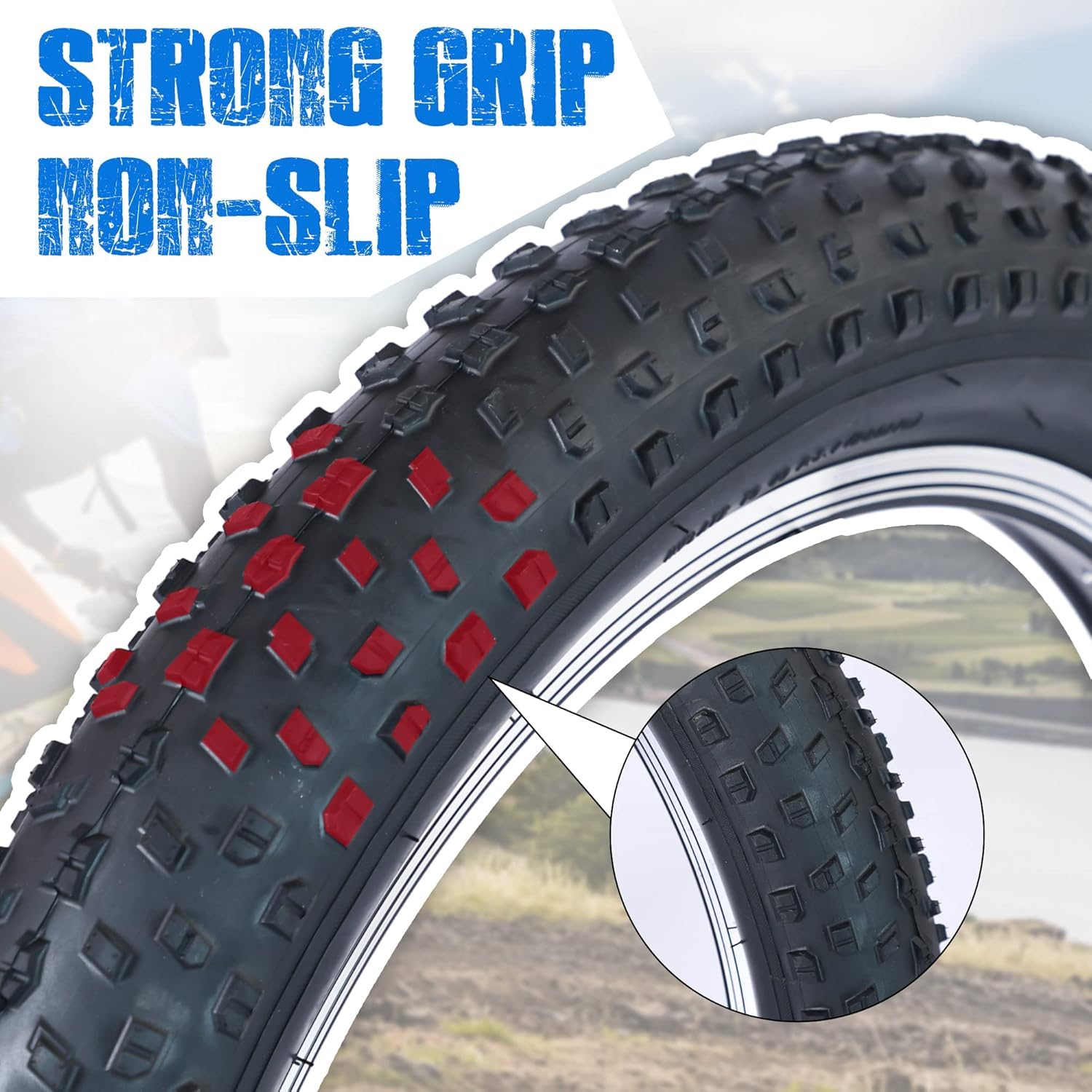 Fat Bike Tires 20 pollici pneumatici per bicicletta elettrica 20 x 3,0 e 2 pezzi di tubo da 20 pollici 20 x 3,0 AV35 mm Heavy Duty E-Bike Mountain Snow Bike