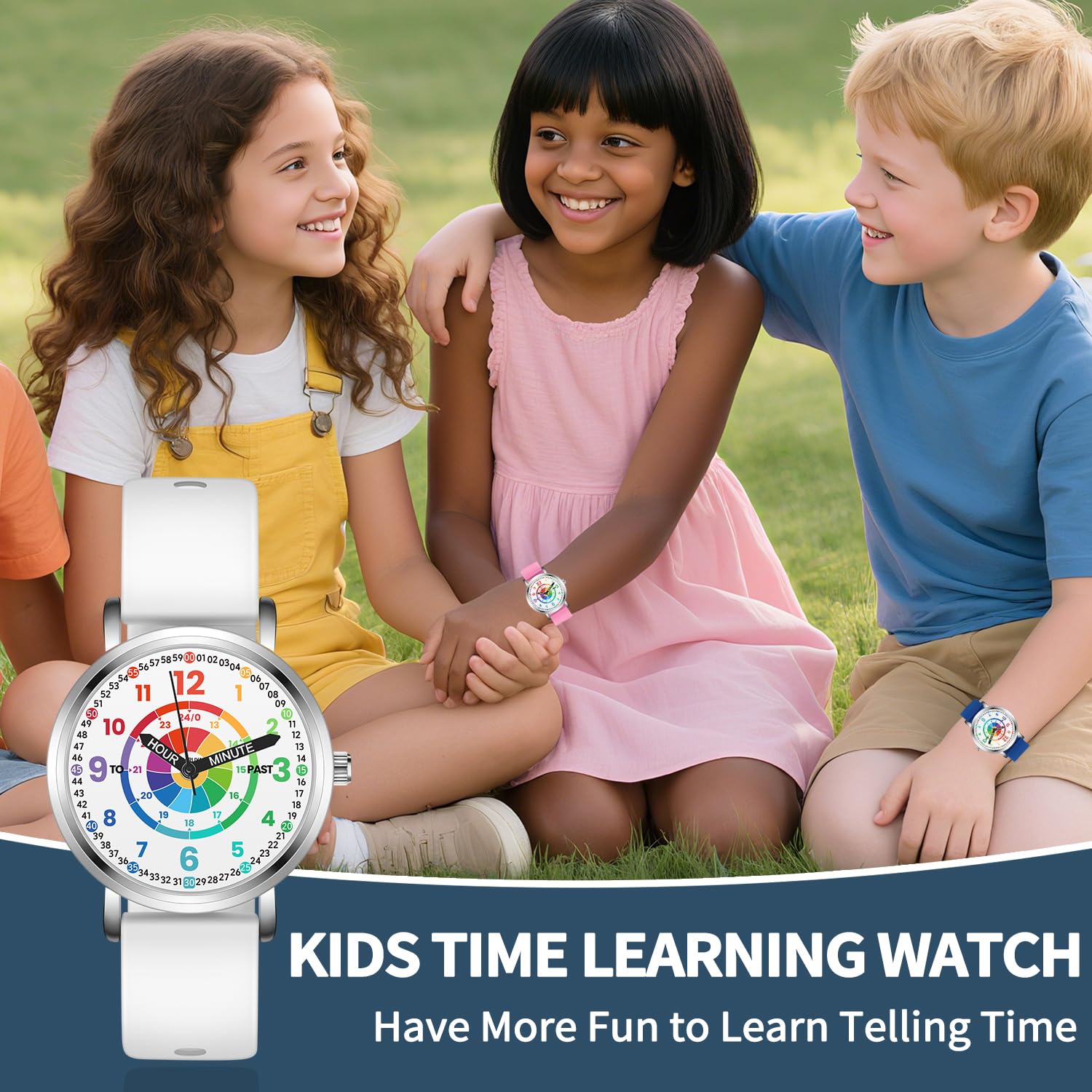 Relojes para niños, reloj de aprendizaje para niños, tablero de dardos para niños pequeños, tiempo de aprendizaje y hora fácil de leer, reloj analógico para niños y niñas de 3 a 11 años, color