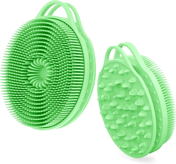 2 in 1 Silicone Body Scrubber, Anti Cellulite Massage Scrubber, Exfoliating Shower Brush for Men & Women, Removes Dead Skin, Reduces Cellulite, Improves Circulation, Fast Drying, Non Slip, Easy Clean