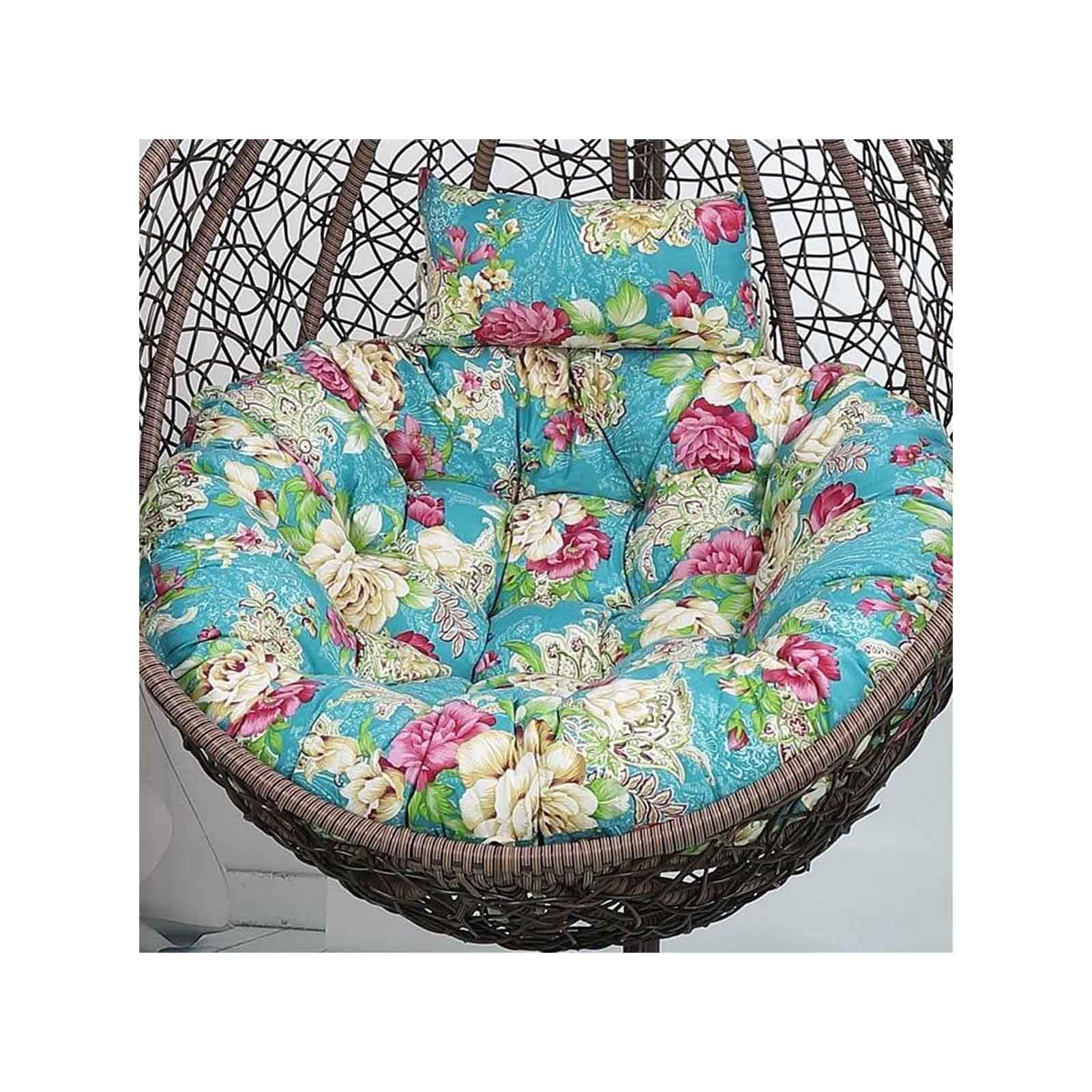 Egg Chair Cushion Replacement Hanging Basket Swing Chair Cushions With Headrest, Outdoor Indoor Thick Large Seat Cushion With Pillow Nest Back (Chair Not Included) (43" diameter,S)