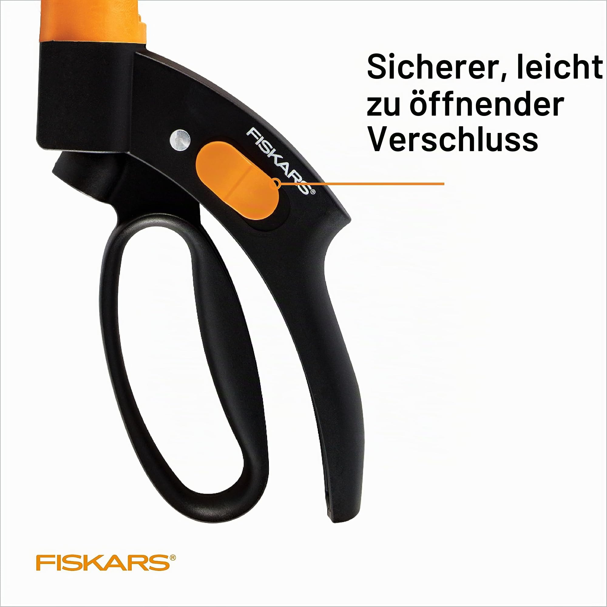 Fiskars Shear Ease Grasschere – 12,7 cm Edelstahlklingen – 360 Grad drehbare Klinge Pflanzenschneideschere – Gartenschere und Grasschneider, Schwarz