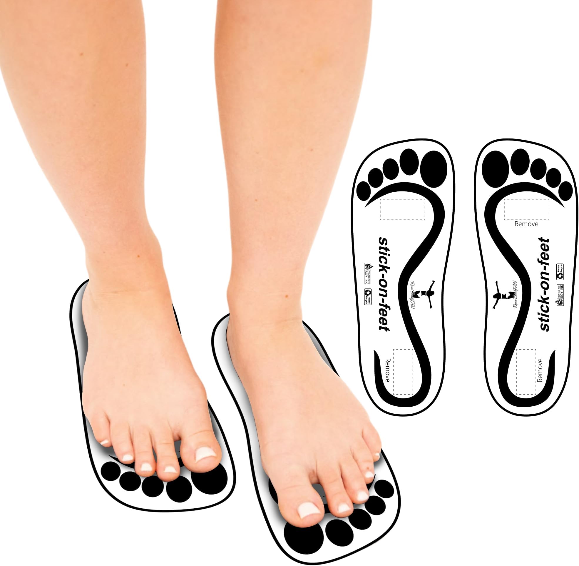 Economy 25 Pairs(50feet) Black Spray Tan Stick on Feet Disposable Spa Sole Protector Foot for Sunless Tanning