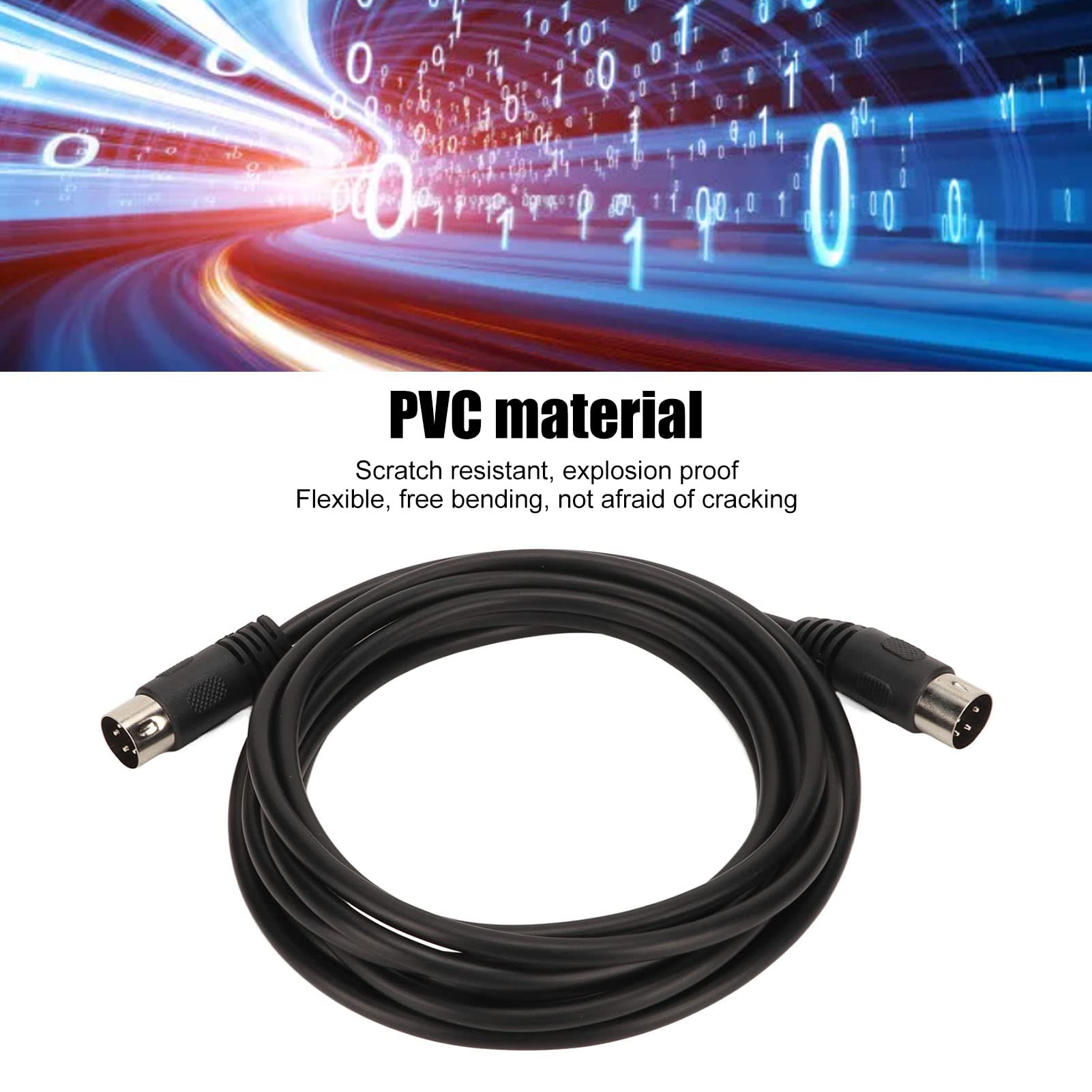 KIMISS Cable adaptador de sonido DIN de 4 pines macho a macho, para instrumentos de belleza de equipos digitales, 2,5 m