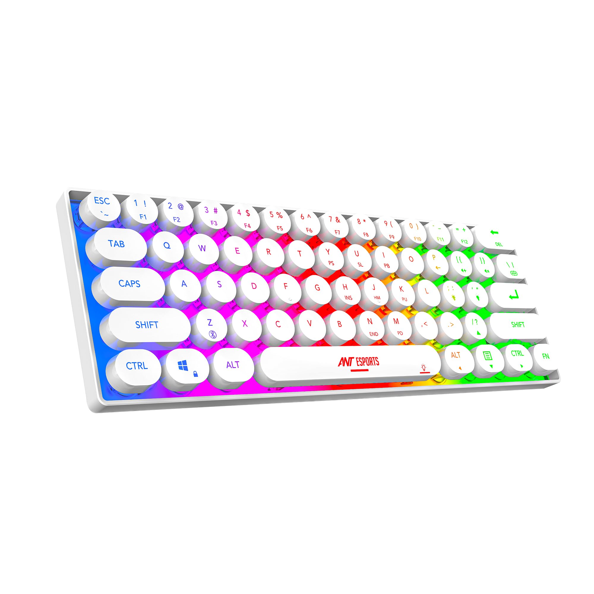 Amazon.in: Buy Ant Esports MK1500 Retro Style Mini 60% Pro RGB Wireless  Gaming Keyboard with Membrane Switches for PC/Mobile/Tablets/Laptop/TV's-  White. Online at Low Prices in India | Ant Esports Reviews & Ratings