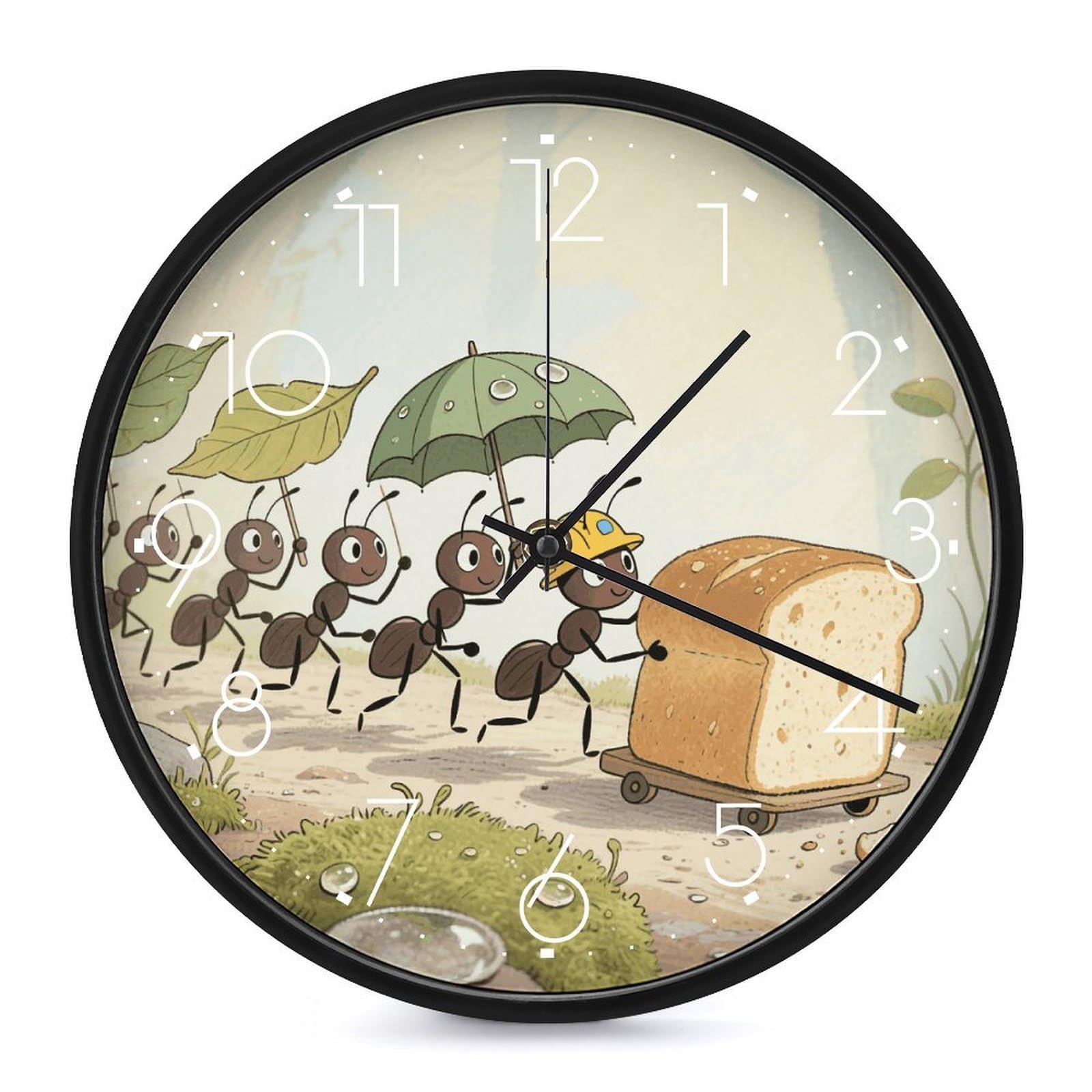 Horloge murale silencieuse de 25,4 cm pour décoration de chambre et cuisine
