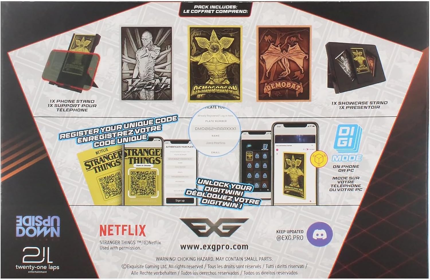 Exquisite Gaming Digiplate Starter Pack Stranger Things Collectible Metal Cards with Phone Stand and Augmented Reality