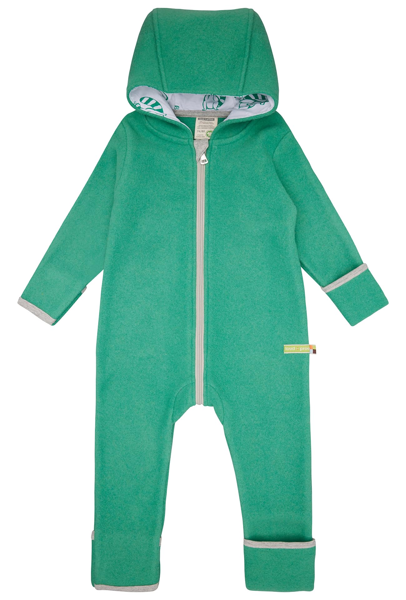 loud + proud Unisex Baby Wollfleece, Gots Zertifiziert Fleeceoverall