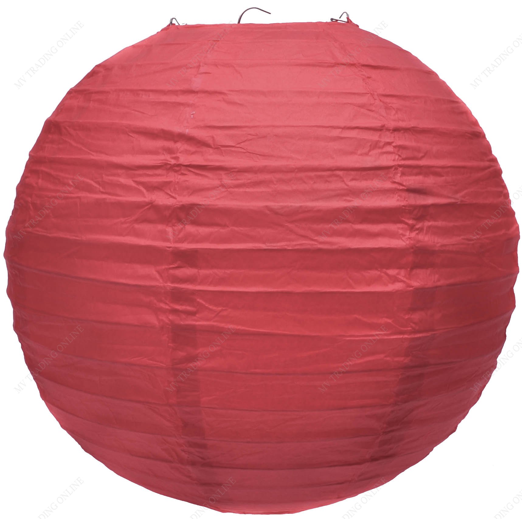 M.V. Trading LNT20ER-RD Colorful Chinese/Japanese Round Paper Lanterns with Metal Frame, 20-Inches, Red