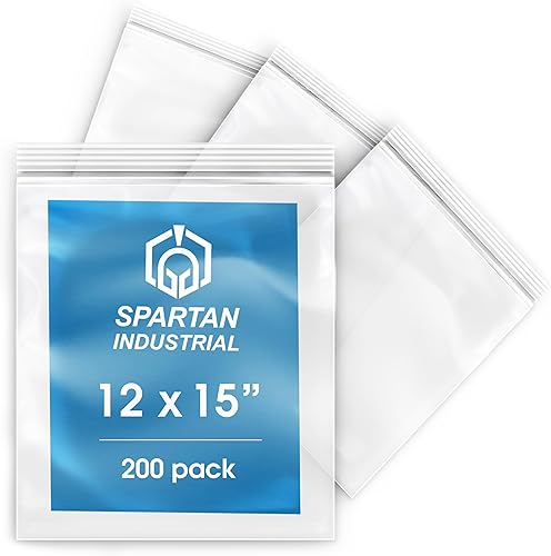 Spartan Industrial - Bolsas de plástico con cierre reutilizables, 2000 unidades, tamaño grande (200)