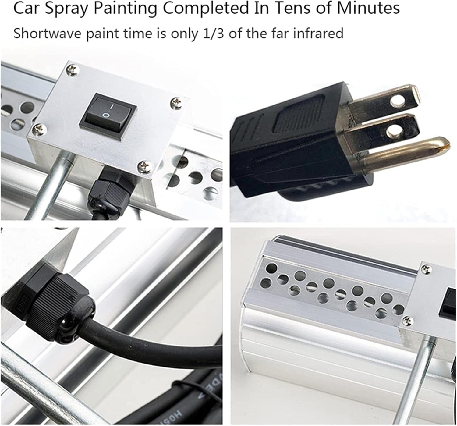 Infrared Paint Curing Lamp 1000W - Shortwave Paint Dryer, Portable Handheld Heater for Car Body Baking and Spray Booth - Effective Paint Drying and Heating Solution