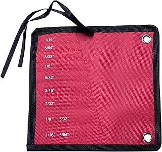 9 Pockets Roll Pin Punch Set Storage Pouch, Small Punch Roll Up Tool Pouch, Multi Pockets Organizer Hanging Bag, Punch Organizer & Tool Holder Red