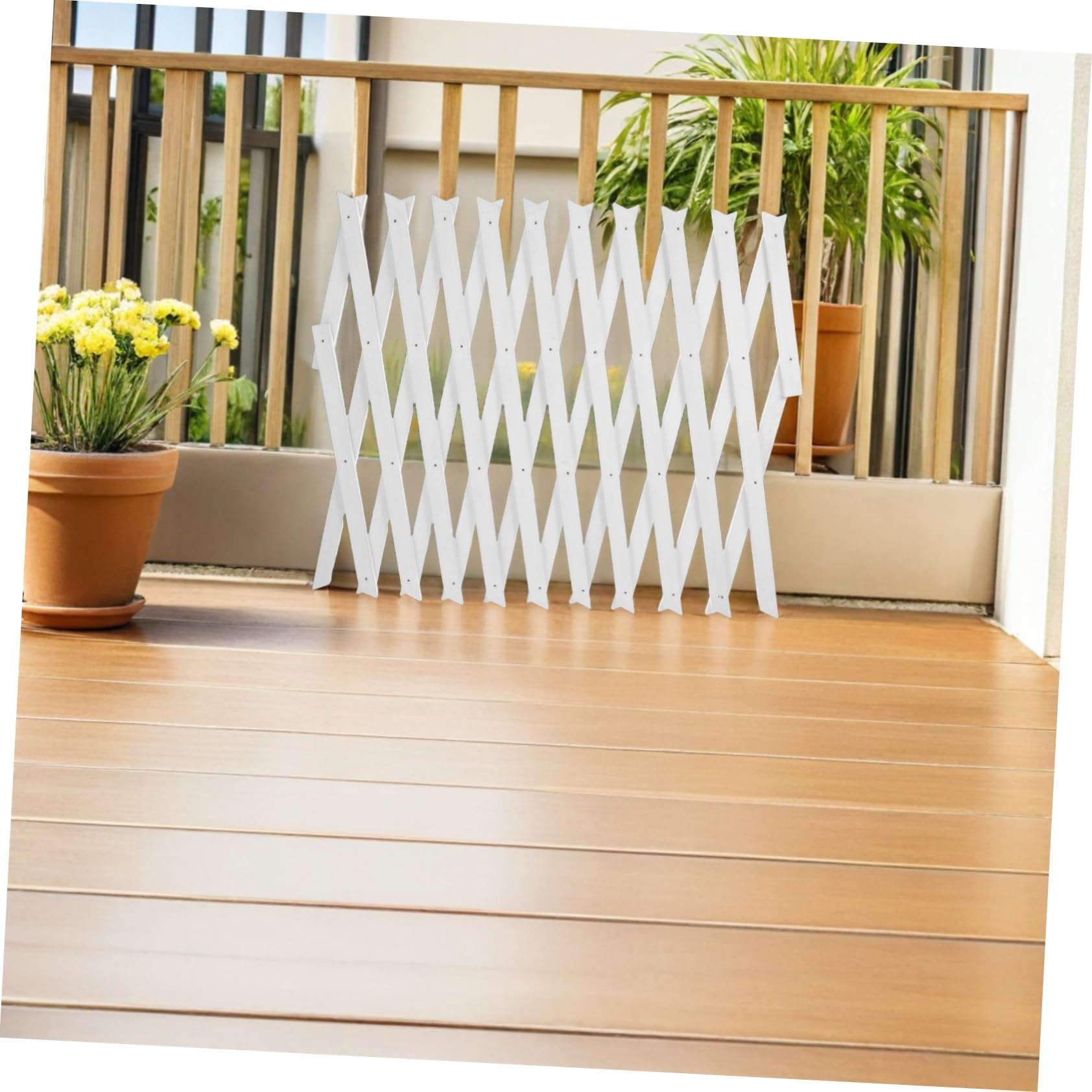 SUPVOX de Madera Ajustable Valla de Color para Plantas Trepadoras Diseño Elegante y Extensible para Interior Montaje en Pared para Jardín o Terraza