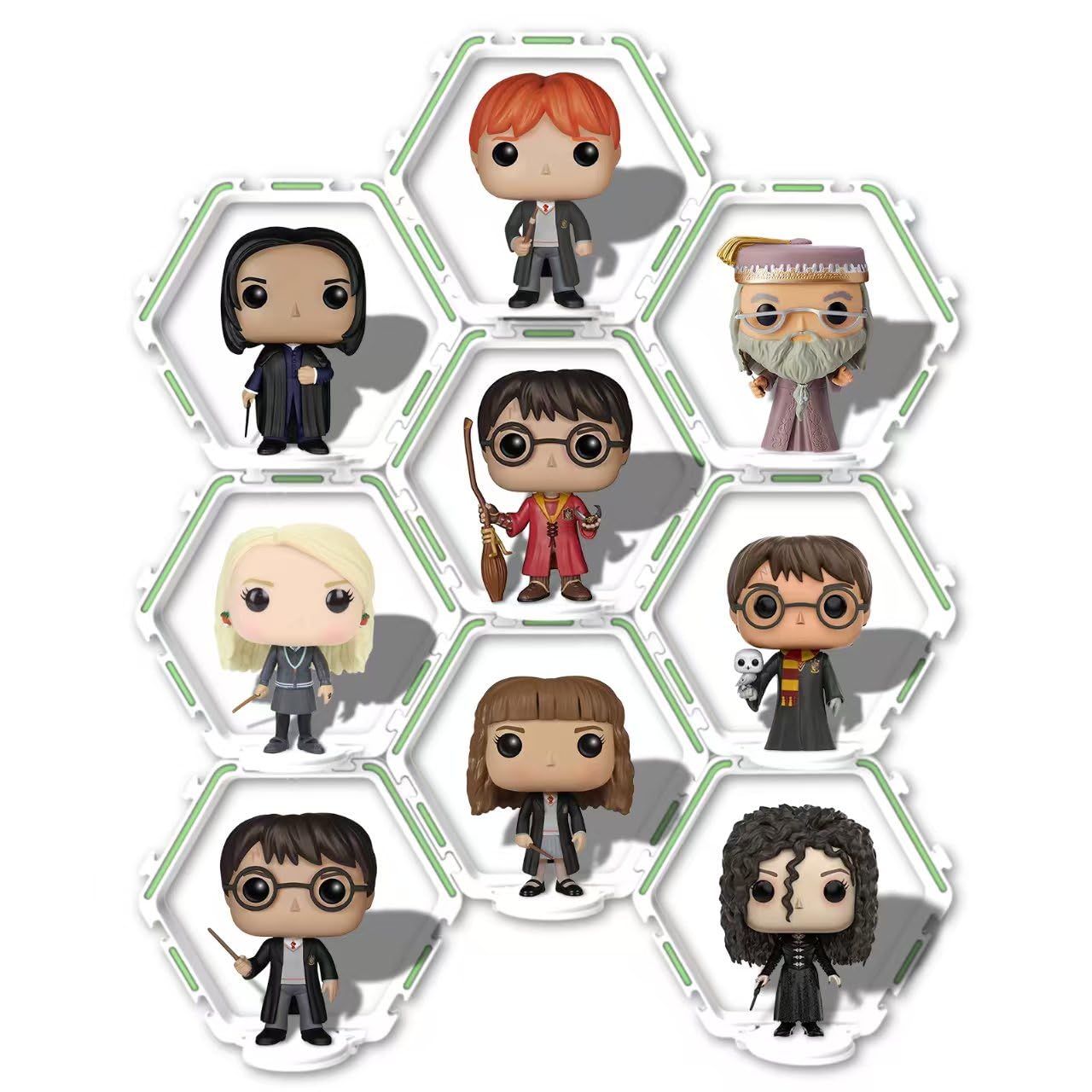 Yodar White 9 Pcs Riser Display Shelf For Funko Pop Figures, Floating Shelves Display Ledge For Organizer And Decoration, Collectibles Display Stands Showcase, Glowing At Night