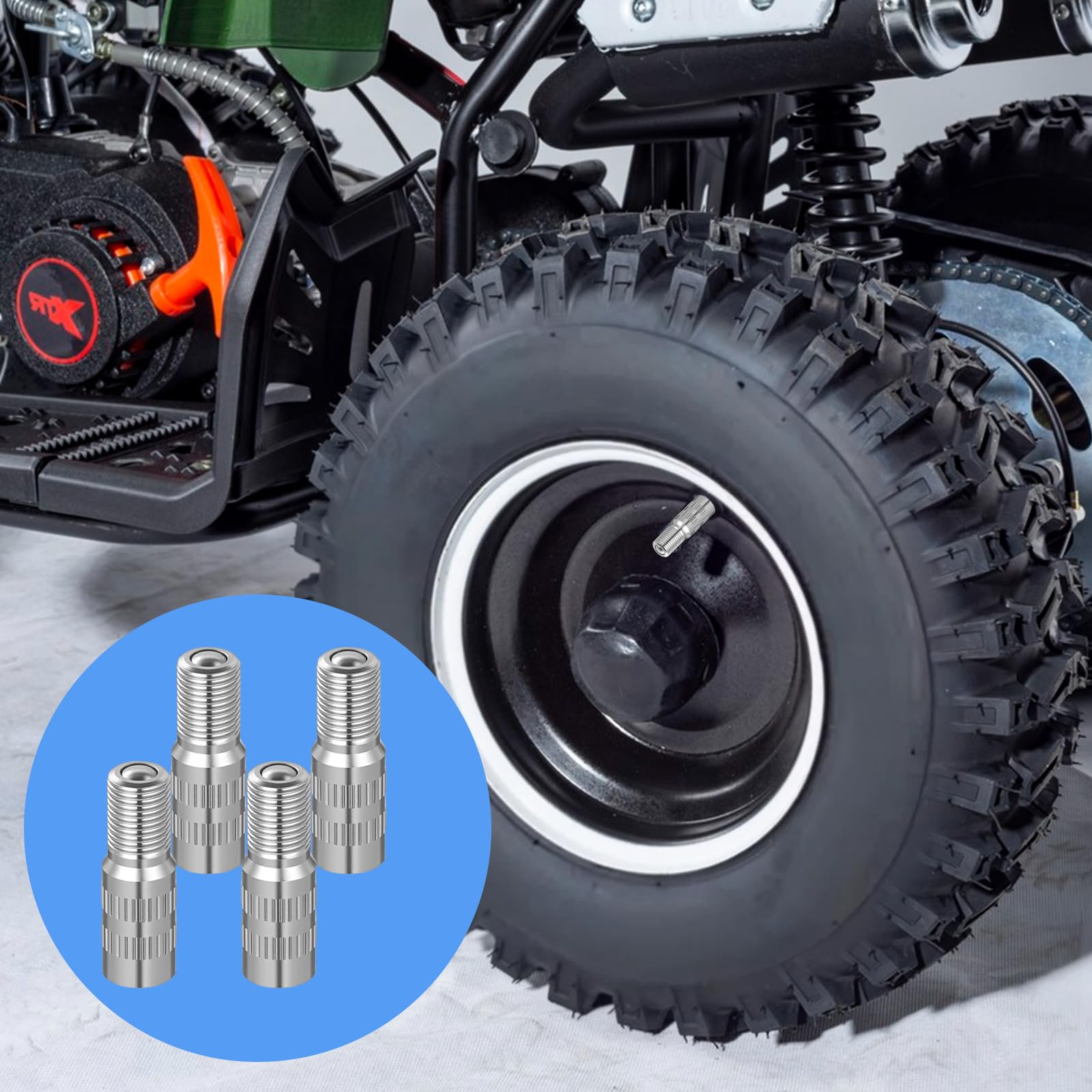 Bremorou 6 sztuk przedłużek do wentylu samochodowego, adapter, adapter do wentyli, nakrętka zaworu z gwintem, opony rowerowe do skutera, ciężarówki, vana, przyczepy kempingowej