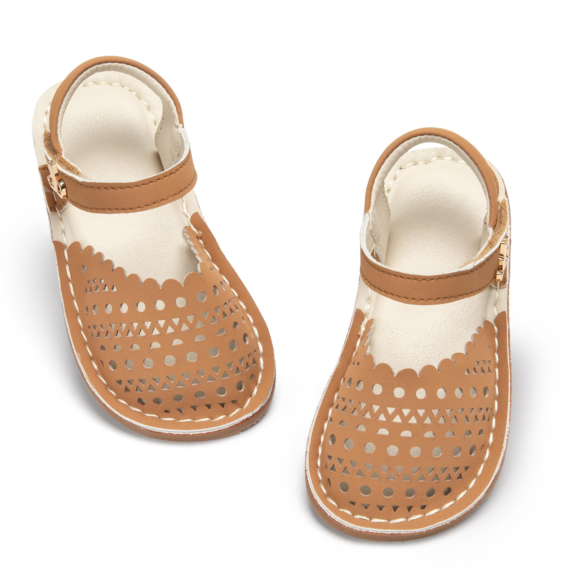 THEE BRON Toddler Girls Espadrilles Sandals Hollow Out Rustic Dress Shoes