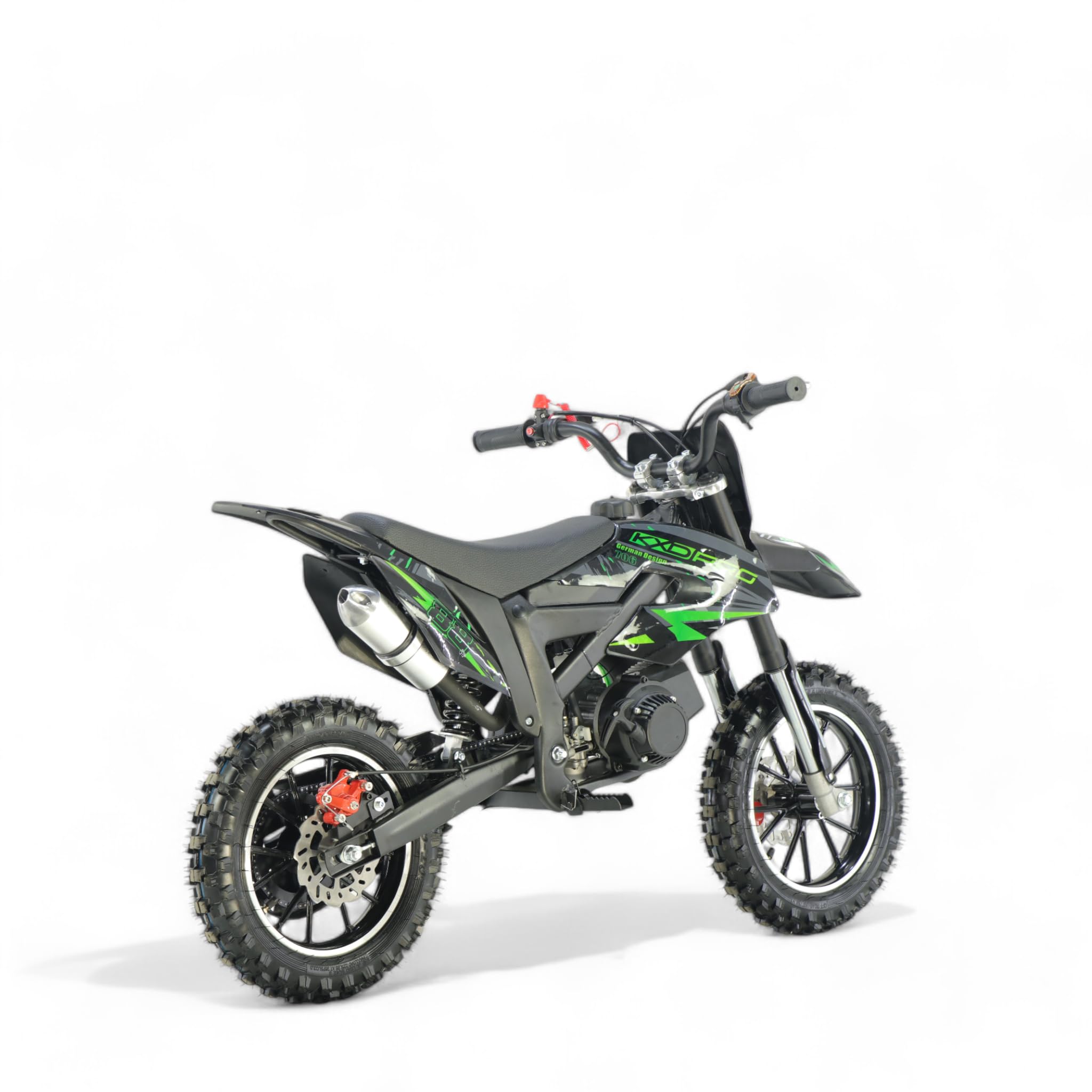 KXD 706/708 Blitzer 49cc Bambino 2 Tempi 45km/h Dirt Bike CrossBike Pitbike Pocket Kids Cross Motor Bike Moto Veicolo bambini (verde, KXD 706A 49ccm 2T)