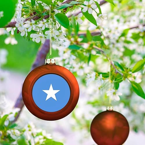 Vista 132 de Adornos dorados de bola de Navidad de Trinidad y Tobago, adorno de bola de bandera de Trinidad y Tobago, adornos de Navidad de bandera nacional