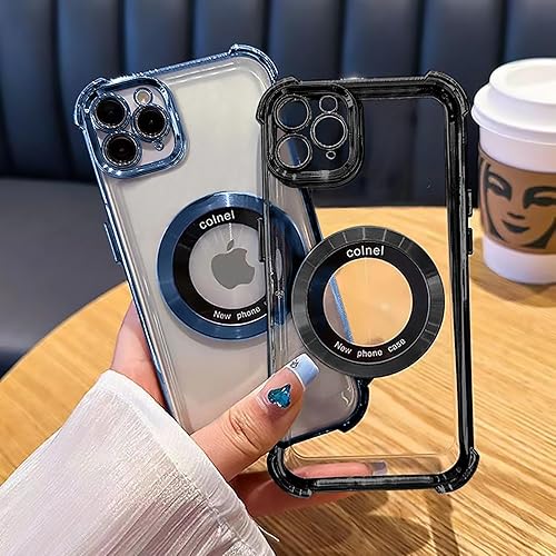 Miniatura 2 de Funda magnética transparente para iPhone 11 Pro Max, protección de lujo brillante en las cuatro esquinas, a prueba de golpes, de grado militar, con