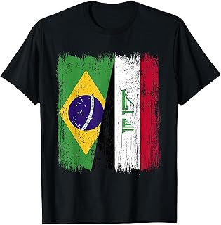 Brazil Iraq Half Flag Brazilian Iraqi Jersey T-Shirt