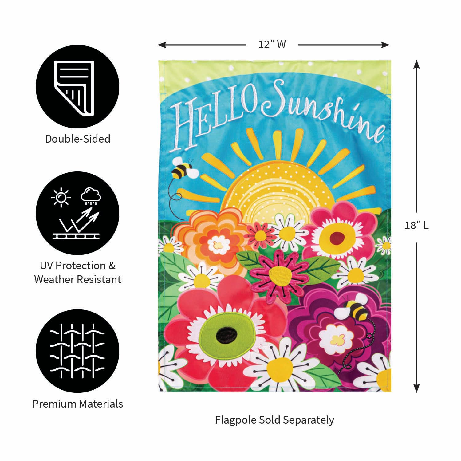 Amazon.com : Evergreen Flag Hello Sunshine Summer Garden Flags
