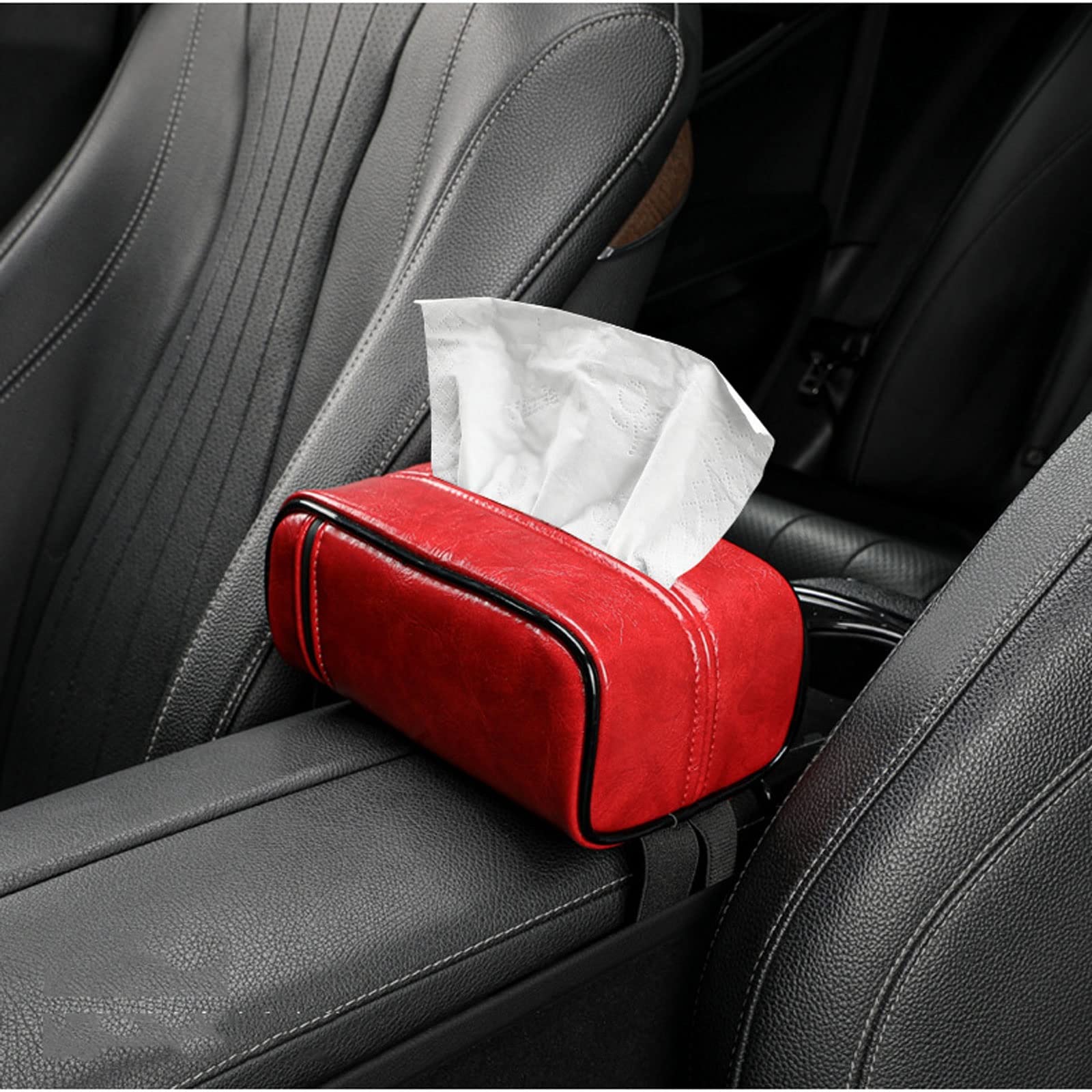 Tissuehouder / Tissuebox Leer voor zonneklep auto