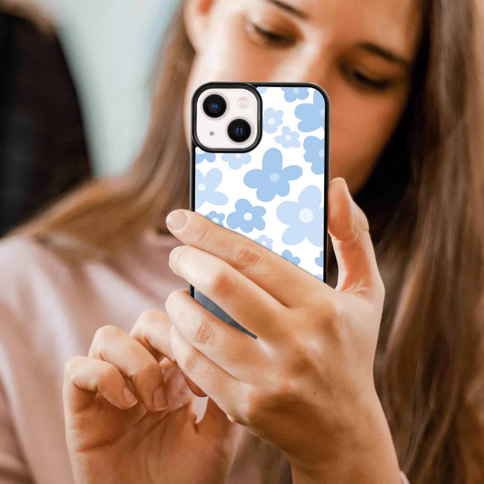 Amazon.com: FANXI Light Blue Flower Phone Case Compatible with