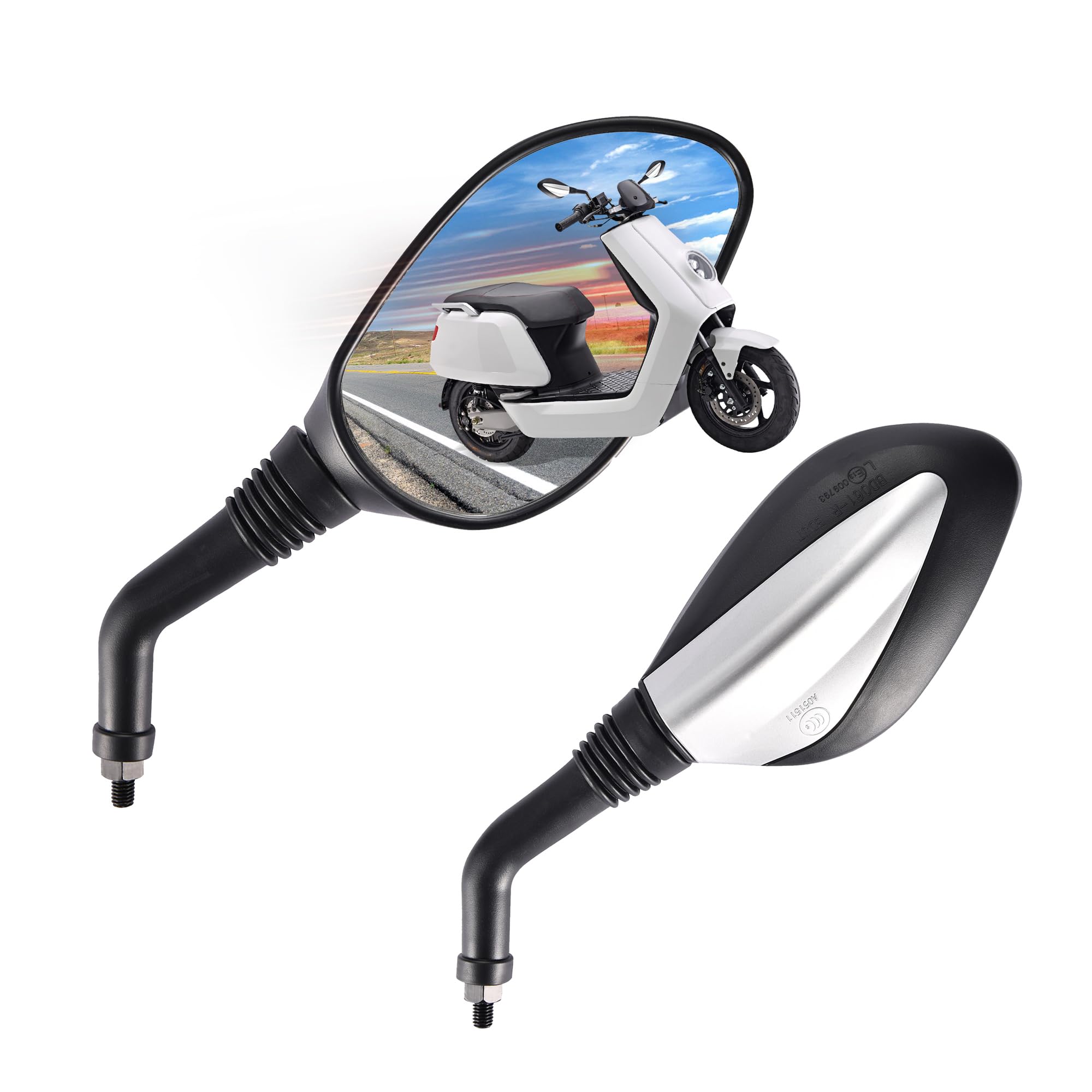 Motore Pit Bike GOOFIT Specchietto Retrovisore Moto 8mm Universale Manopole Tondo Enduro Sostituzione Per 50cc Casco Go Kart - 7