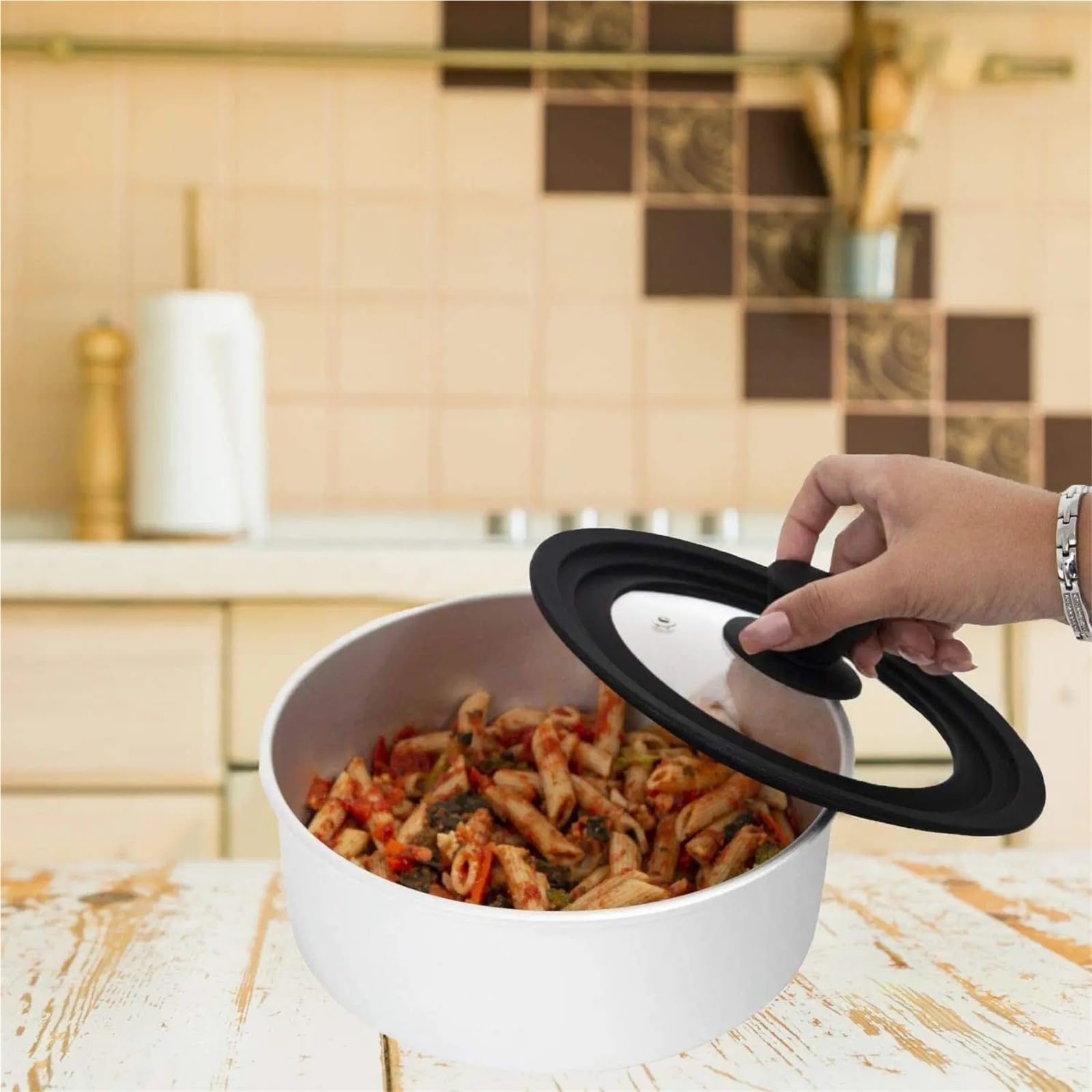 Asa de la tapa de una olla, Reemplazo de mango tapa olla silicona 12 piezas multicolor(Grey)