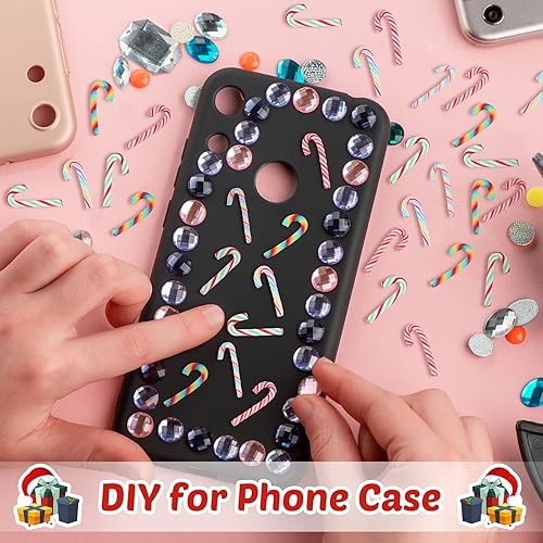 Miniatura 12 de Giegxin 60 piezas de dulces de Navidad para manualidades, decoración de dulces falsos de plástico, adornos de menta arcoíris para colgar