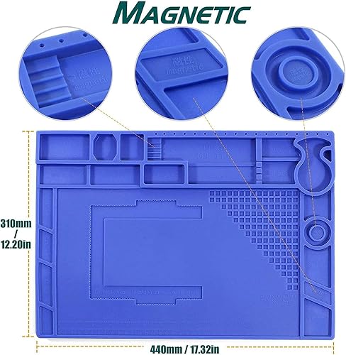 Miniatura 3 de YIHUA Paquete de estación de fuente de alimentación y retrabajo de soldadura profesional 853D 3A USB con alfombrilla de reparación electrónica M180
