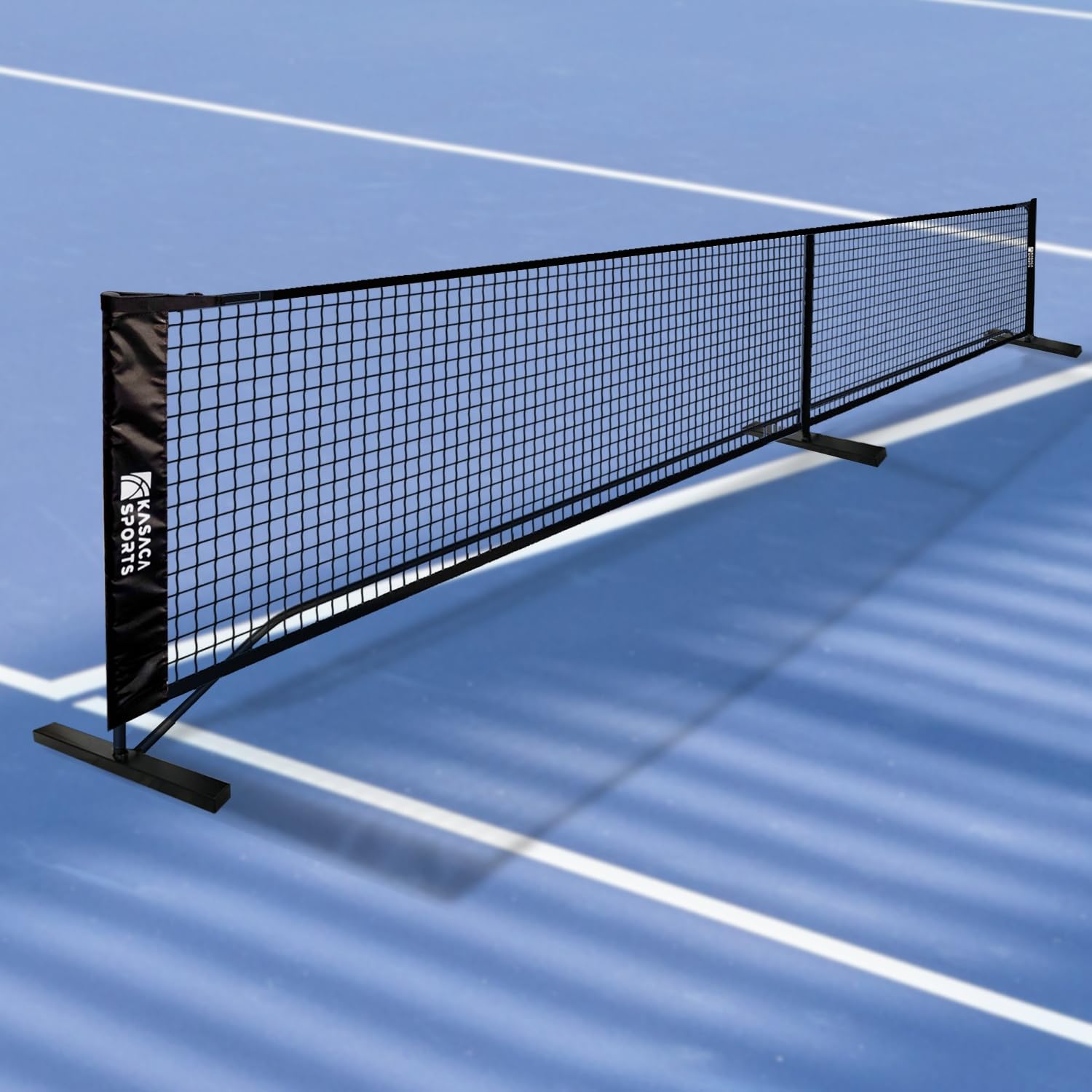 Pickleball Netz in offizieller USAPA Größe – 670 x 91 cm – Robuster Eisenrahmen & 3-Fach Polyester-Netz – Tragetasche inklusive – 22ft Netz für Turnier & Freizeit