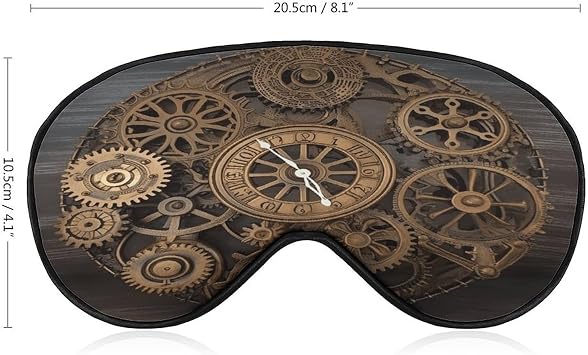 Steampunk Gears Clock Sleep Mask Personality Eye Sleep Shade Cover Comfortable Breathable Sleeping Blindfold Soft Comfortable Night Eye Cover Adjustable Band Eye Mask for Men Women
