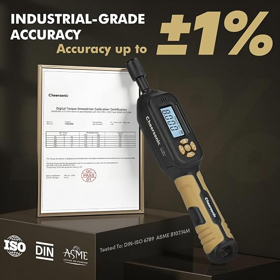 Digital Torque Screwdriver 1/4 Drive, 2.66-70.81 inlb (0.3-8N.m) Inch Pound Torque Screwdriver Digital with Buzzer & LED Indicator, 45 In 1 Gun Torque Screwdriver Set