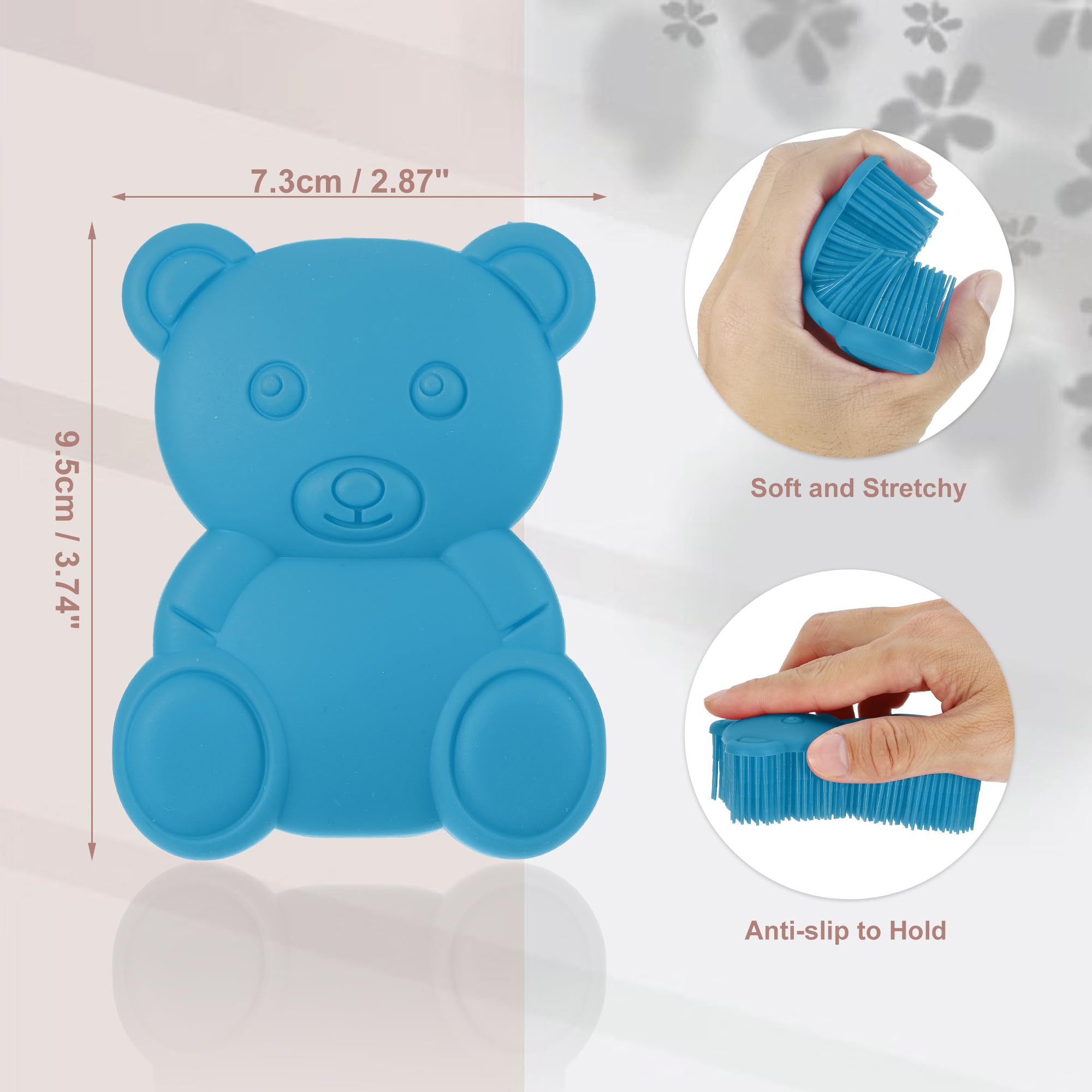 VOCOSTE Soft Silicone Body Scrubber, Sensory Brushes, Bath Brush, Lake Blue - Image 3