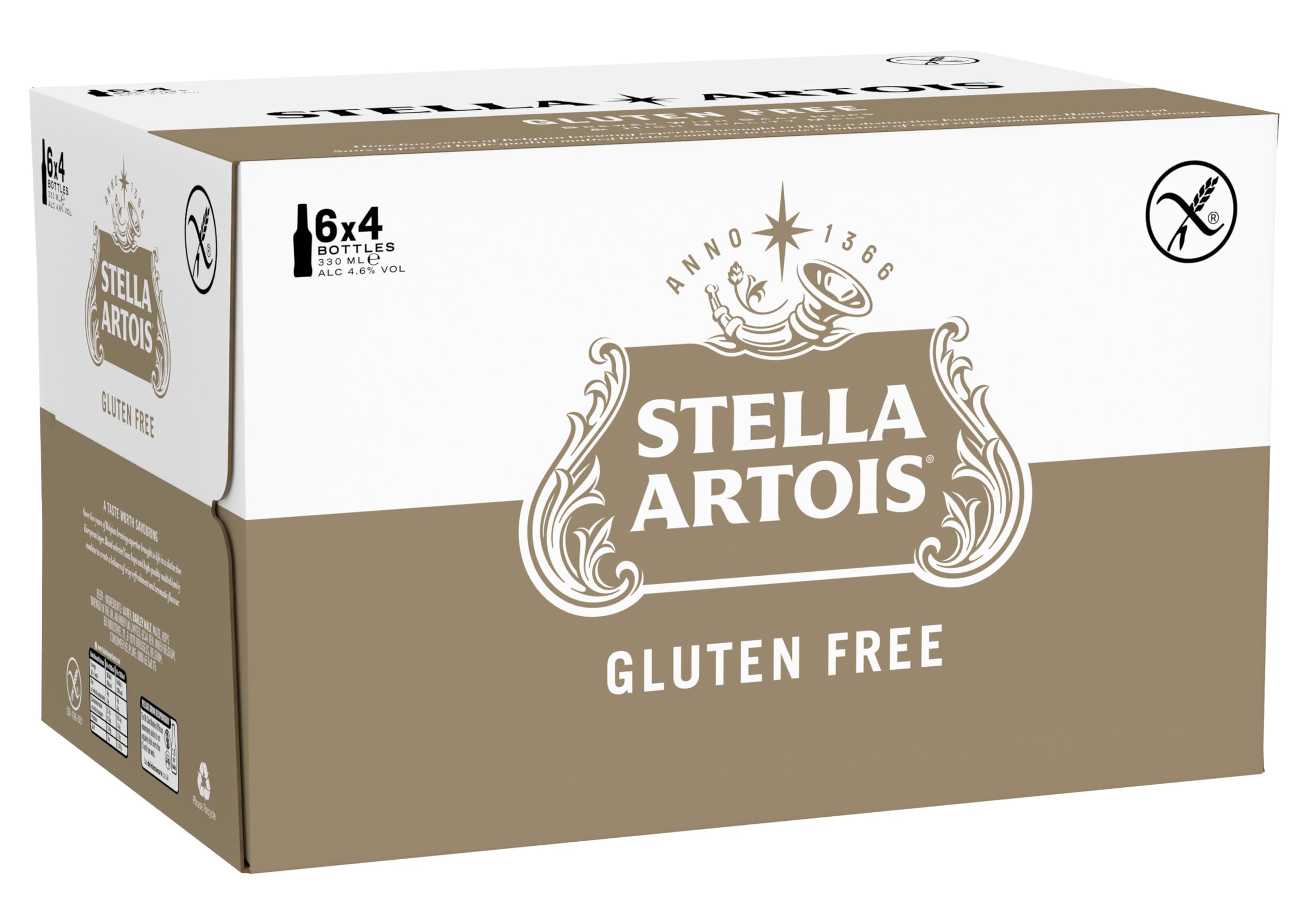 Stella Artois Gluten Free Lager Beer Bottles, 24 x 330ml