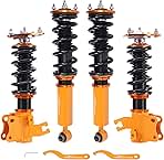 maXpeedingrods Coilovers for Nissan S13 240SX 1989-1994, 24 Levels Damping Adjustable Coilovers Suspension Kit, Height Adjustable Lowering Kit Golden