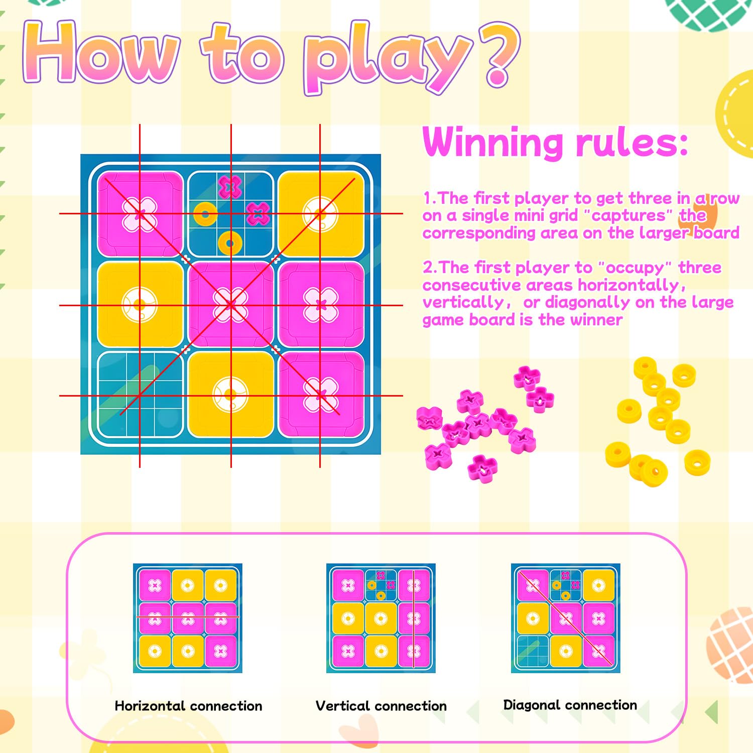 Tic Tac Toe Game, Smart Games for Family Game Night XO Noughts and Crosses Game, 2 Player Board Fidgets Toys - Image 4