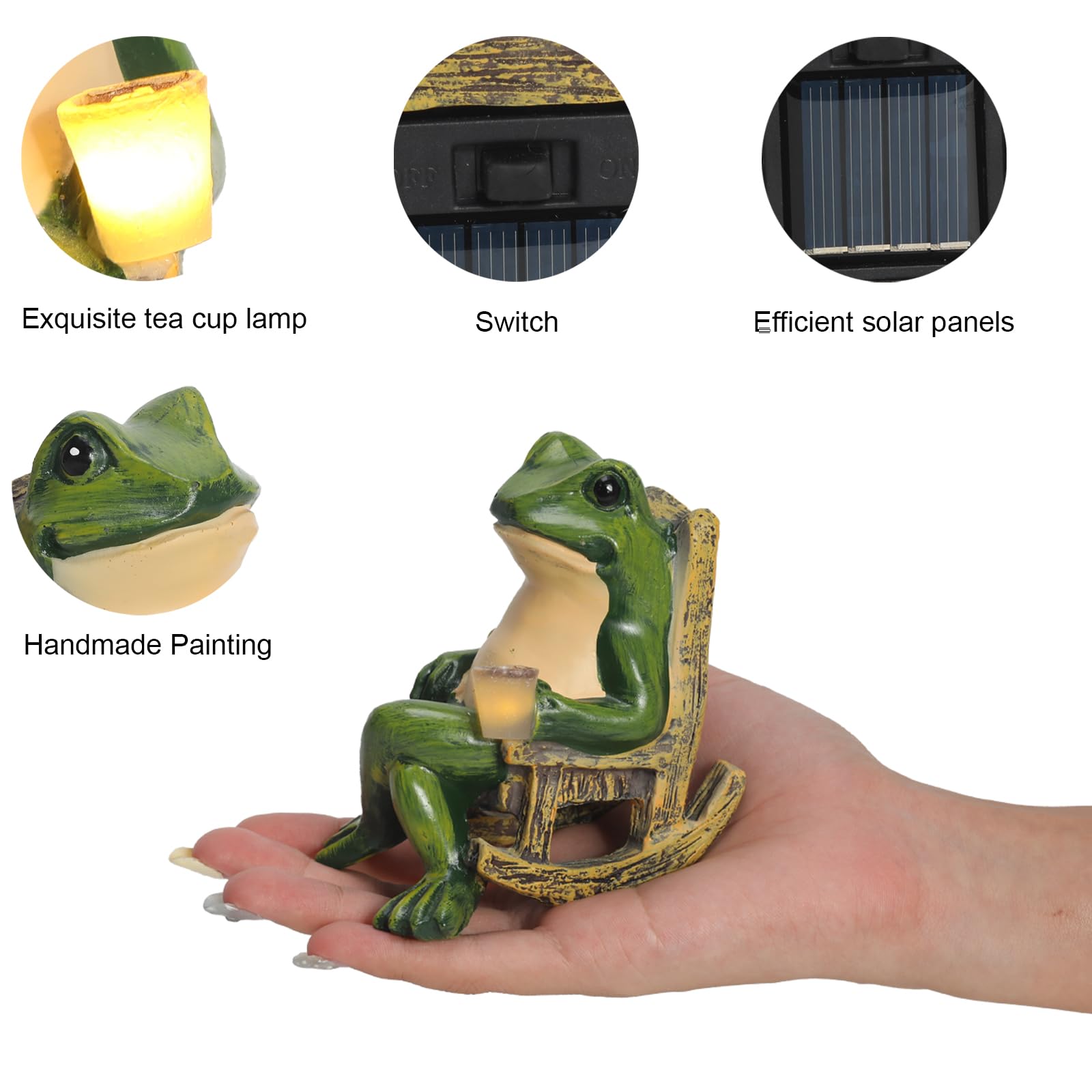 Statue De Grenouille à énergie Solaire Pour Décoration De Jardin