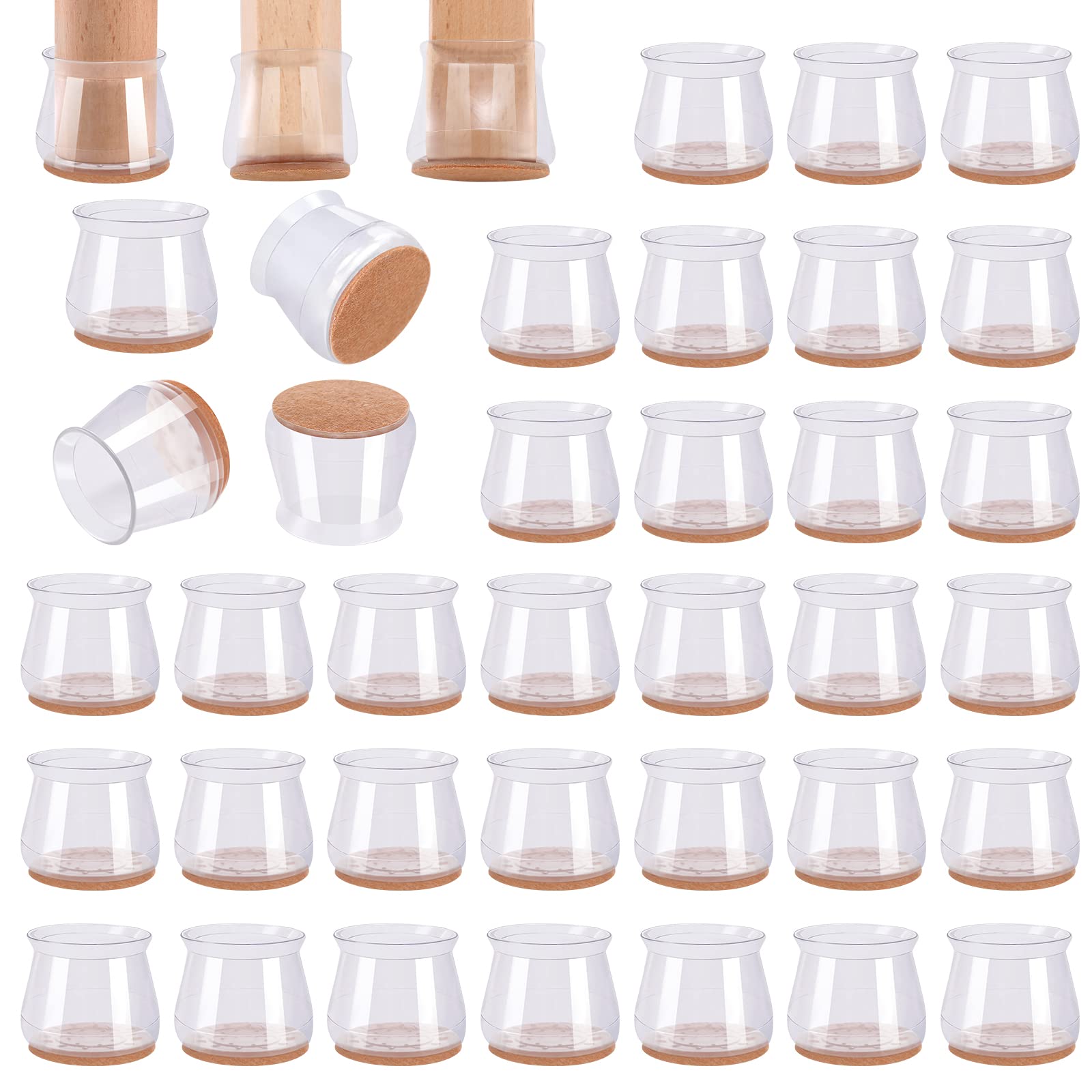 36Pack Silicone Chair Leg Floor Protectors, Chair Leg Protectors for
